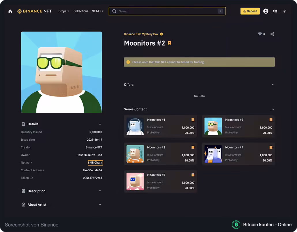 NFT Blockchain auf Binance