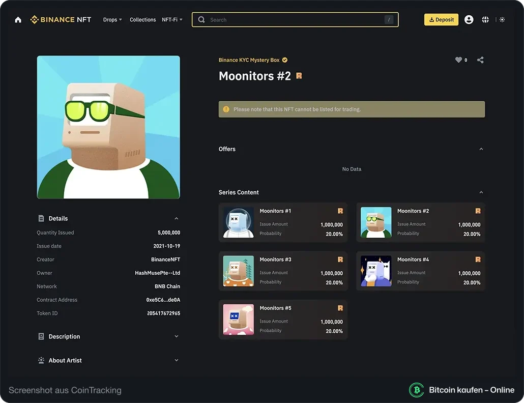 Binance NFT eintragen